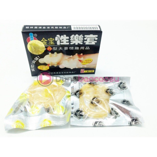 Bao cao su bi Gold gân gai, siêu bi khổng lồ tăng khoái cảm thêm cảm xúc Hộp 2 Chiếc