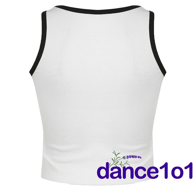 Áo sát nách cổ vuông in họa tiết nghệ thuật thời trang mùa hè cho nữ