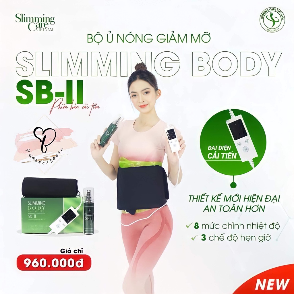 Bộ Ủ Nóng Slimming Body SBII Phiên Bản Cải Tiến Đai Nịt Quấn Ủ Nóng Giúp Tan Mỡ Bụng GIảm Eo