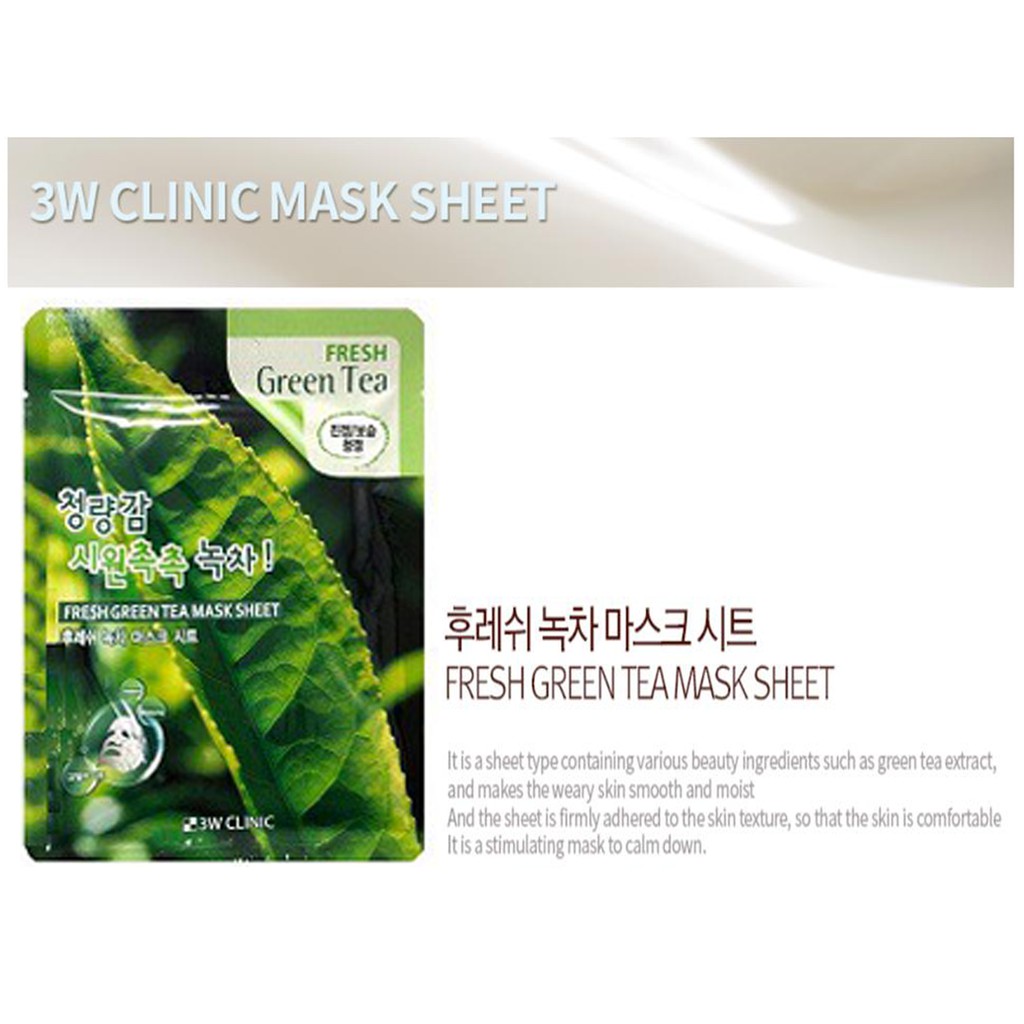 Mặt Nạ 3W Clinic Dưỡng Da Trắng Sáng Fresh Mask Sheet 23ml | BigBuy360 - bigbuy360.vn