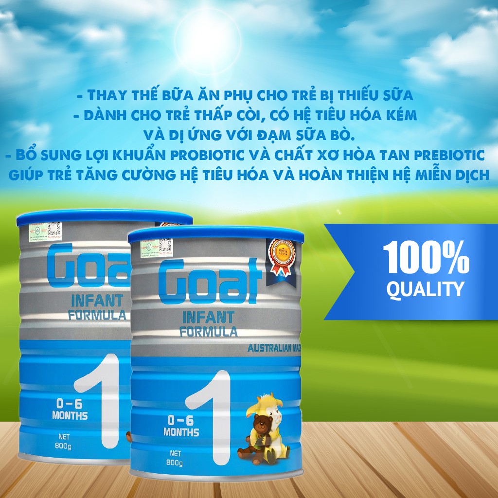 [Combo 2 Sữa Tặng Quà] Sữa Dê Hoàng Gia Úc Goat Infant Formula 1 Bổ Sung Dinh Dưỡng Cho Bé ROYAL AUSNZ 800g