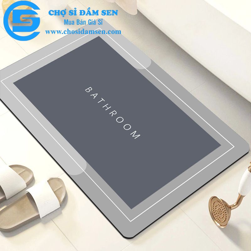 Thảm nhà tắm hình chữ nhật, thảm chùi chân chống trượt nhanh khô, thảm chân decor nhà tắm, nhà bếp ThamNTHCN