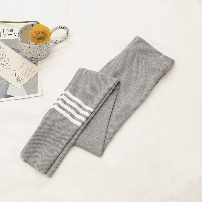 Quần Legging Bốn Điểm Bằng cotton Kẻ Sọc Dọc Cho Nữ