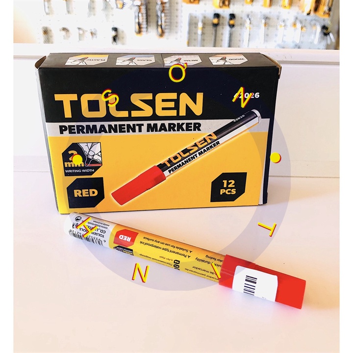 Bút lông đen để vạch Tolsen 42025 - Đen, 42026 - Đỏ