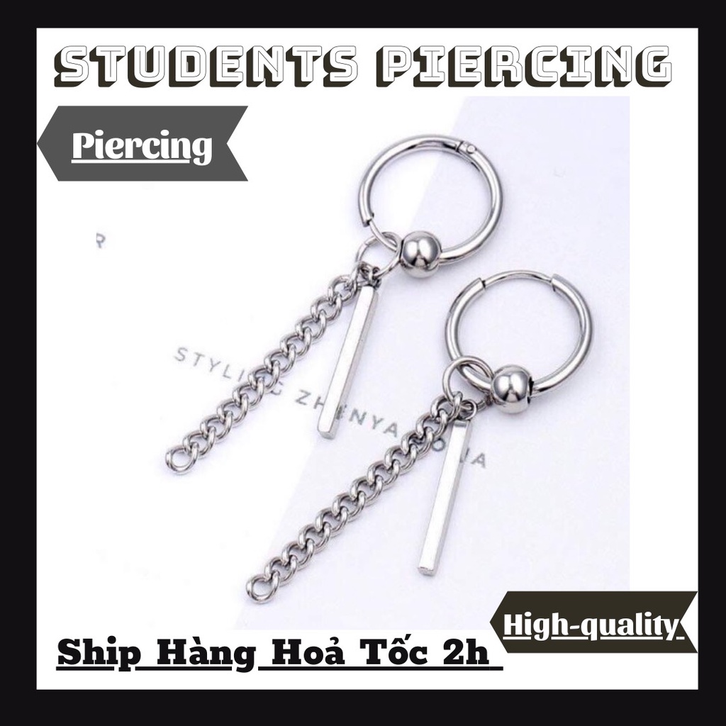 KHUYÊN TAI VÒNG MIX CHARM XÍCH CÁ TÍNH - KHUYÊN THÉP 316L