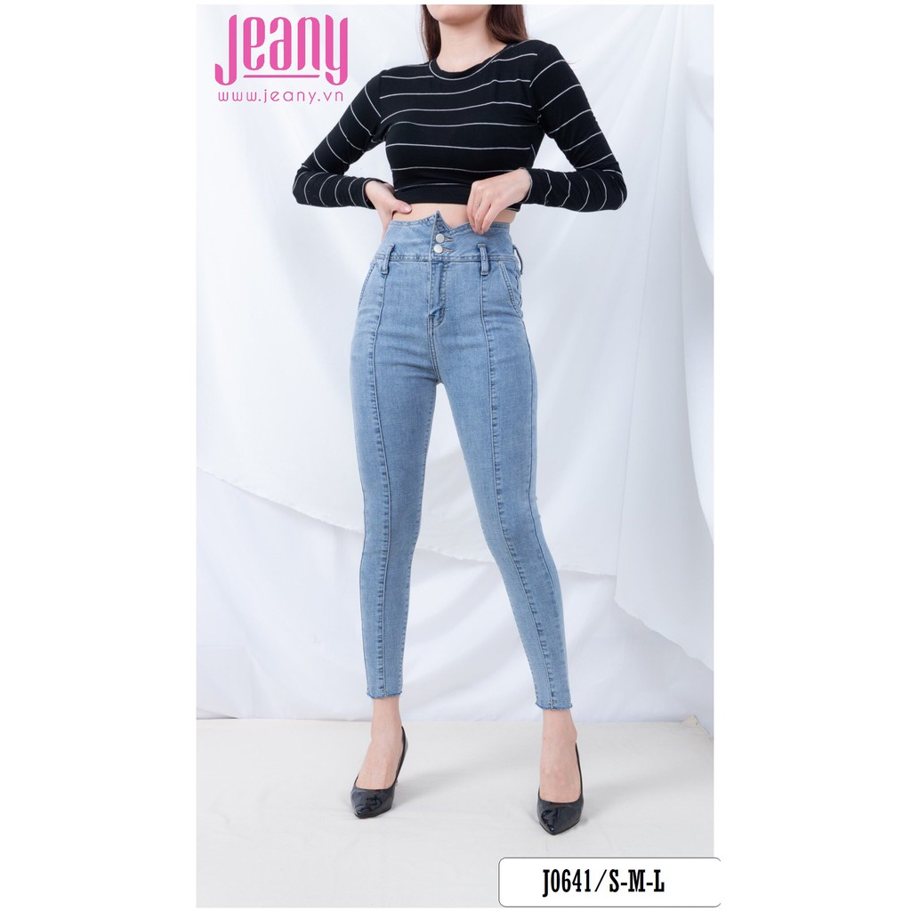 Quần Jean Nữ Màu Nhạt Lưng Siêu Cao 2 Nút J0641 - Jeany