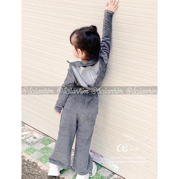 Set bộ tăm nhung lông kèm áo quây cho bé gái