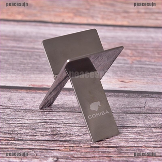 (PVN---NEW)Cigar Ashtray Holder Steel Practical Gadgets Silver Foldable Cigar Stand Tray
