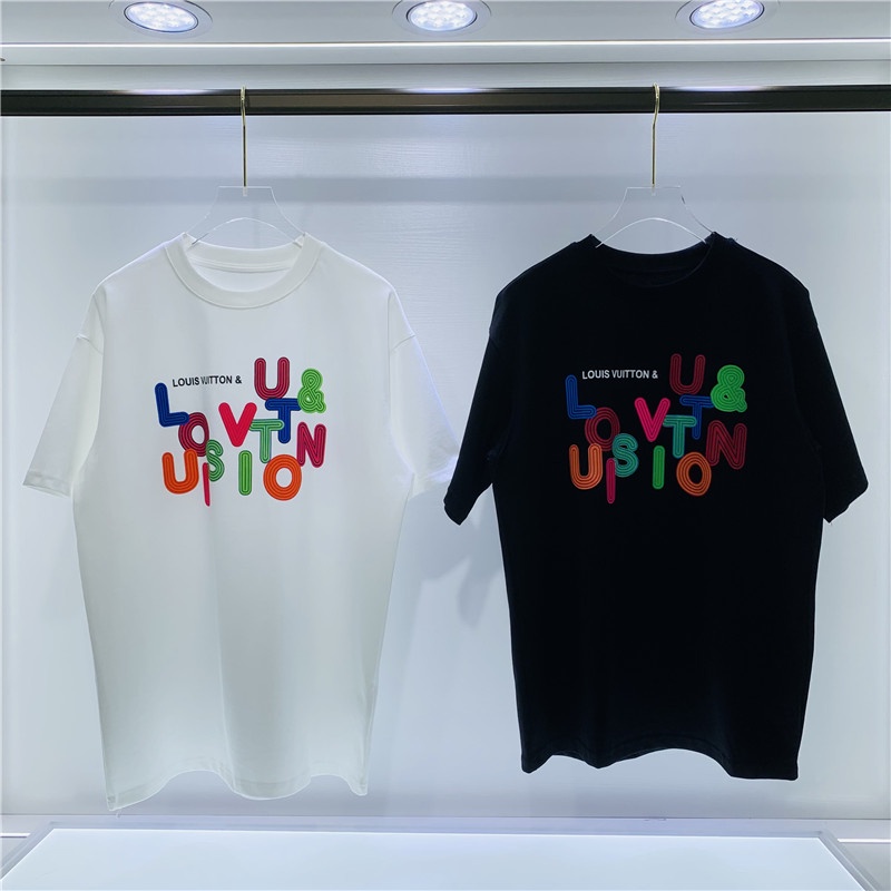 Áo thun cotton tay ngắn cổ tròn in hình thời trang cho nam và nữ