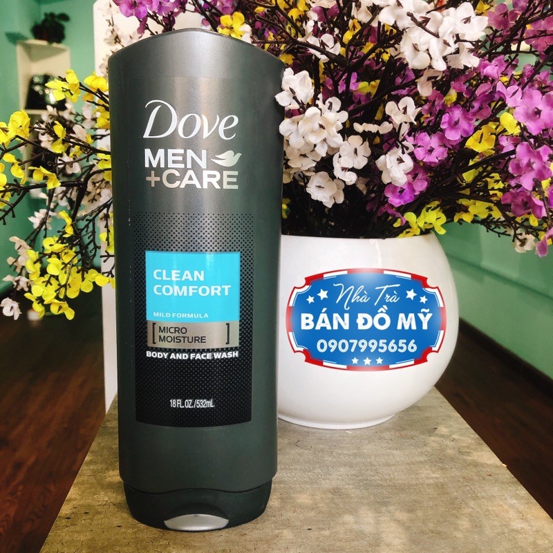 SỮA TẮM RỬA MẶT DOVE MEN CARE 2 TRONG 1 CHO NAM 532ml HÀNG NỘI ĐỊA MỸ