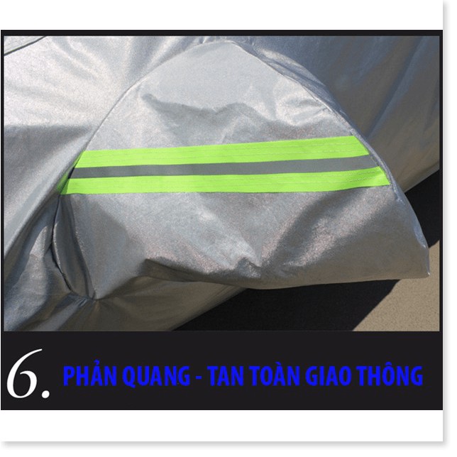 Bạt phủ xe hơi tráng nhôm bạc cho xe 4-7 chỗ (Kia morning, Vinfast Fadil, Grand i10, SataFe, Fortuner, Ford Ranger.....)