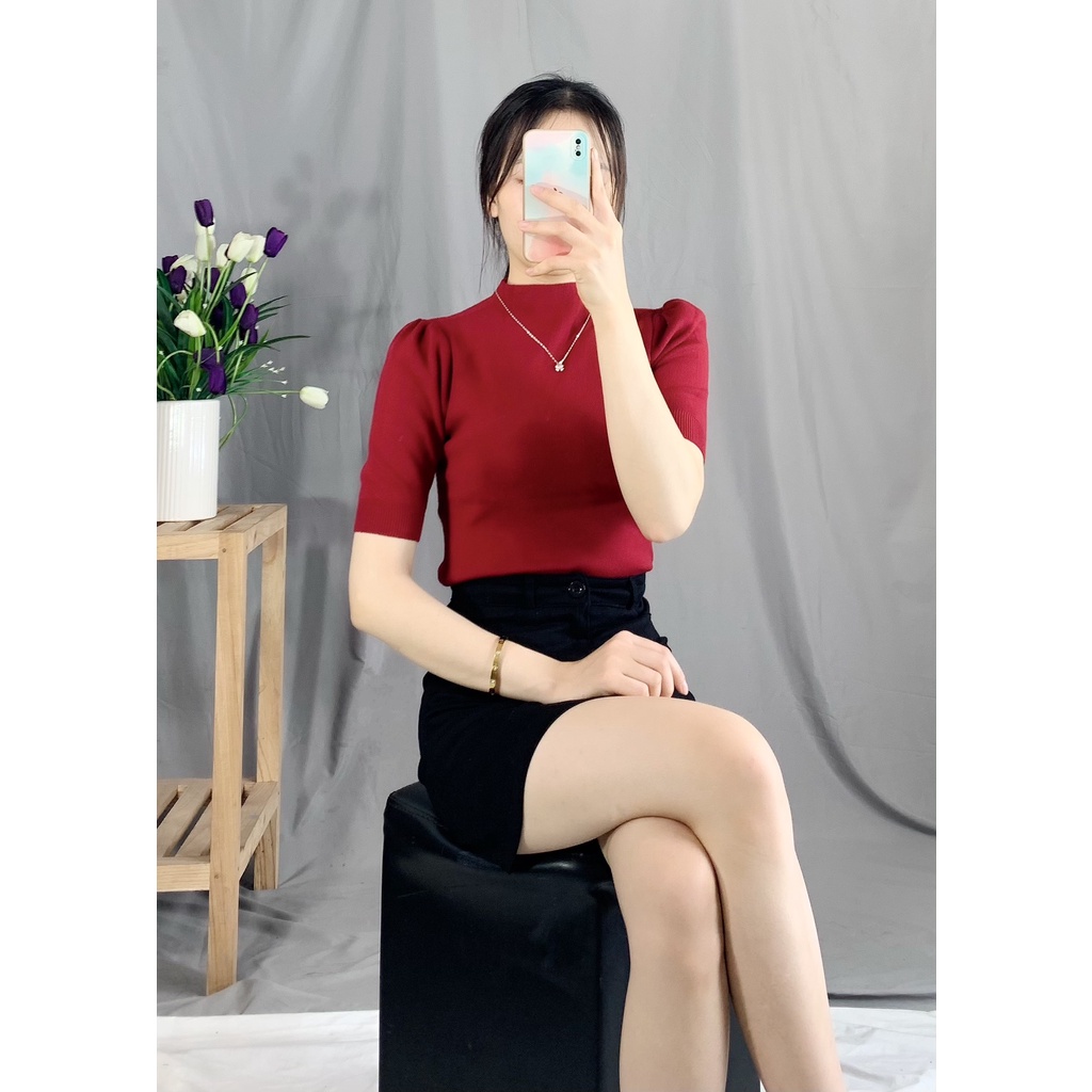 Áo Len Cộc Tay chất len mềm mịn hàng quảng châu loại đẹp UlzzangStyle