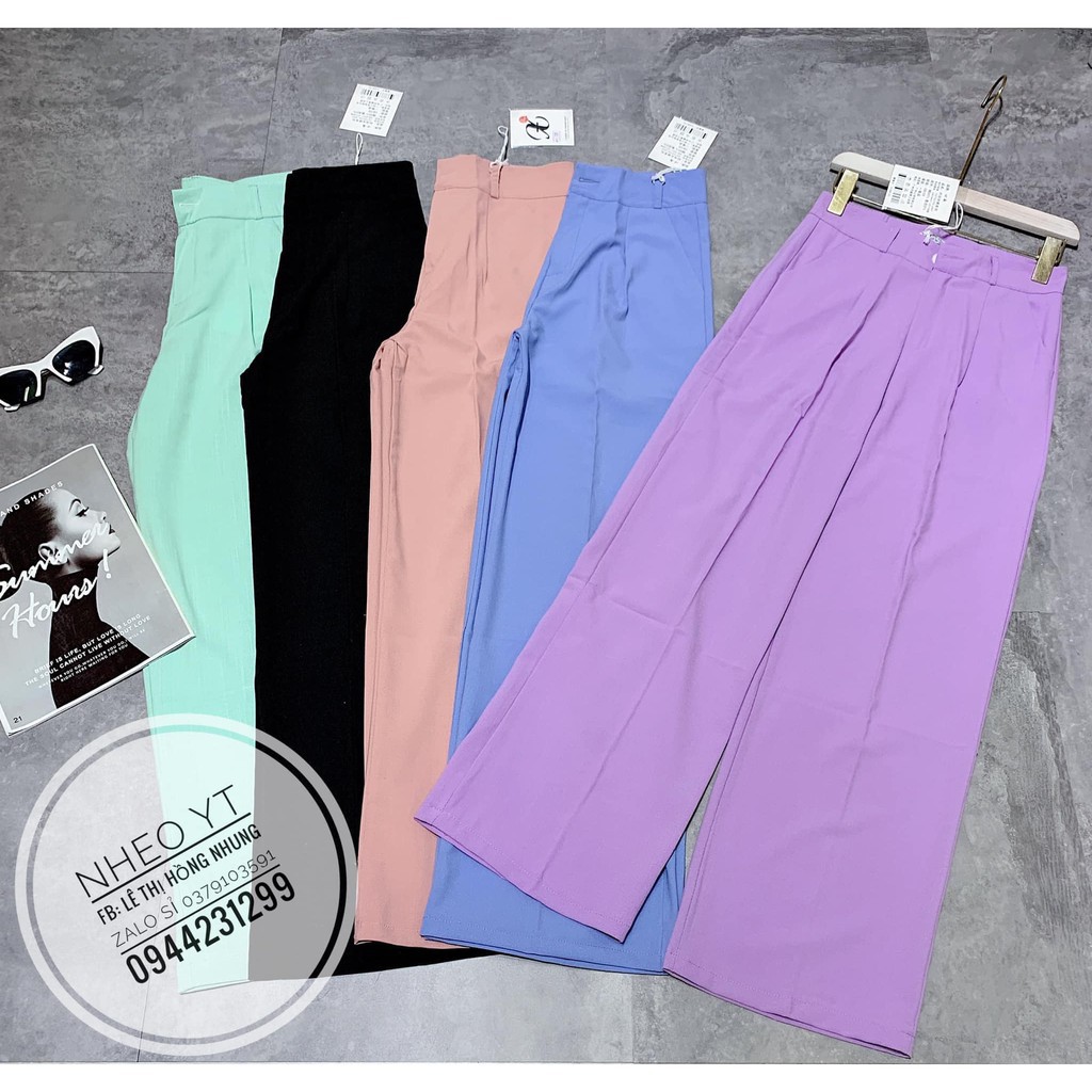 Quần Culottes Thụng Mềm - Simple pant dáng dài xuông ống rộng cullotes loe cạp khuy lưng cao nữ HOT