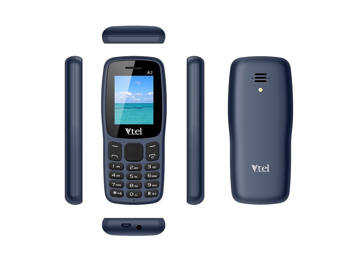Điện thoại di động GSM Vtel A2 (Màu xanh đen) – Hàng chính hãng CHINH HANG