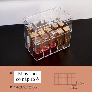 Khay đựng son có nắp 15 ô