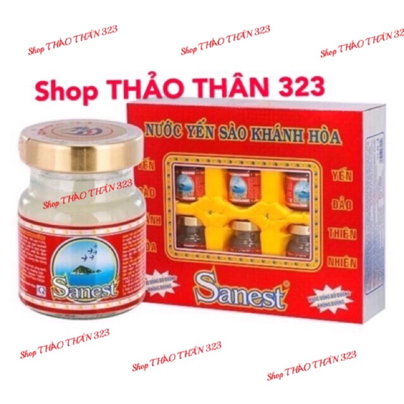 Date 2023- Yến Sào Sanest Khánh Hoà KHÔNG ĐƯỜNG (1lốc x 6 hủ) Tặng Kèm Túi Giấy