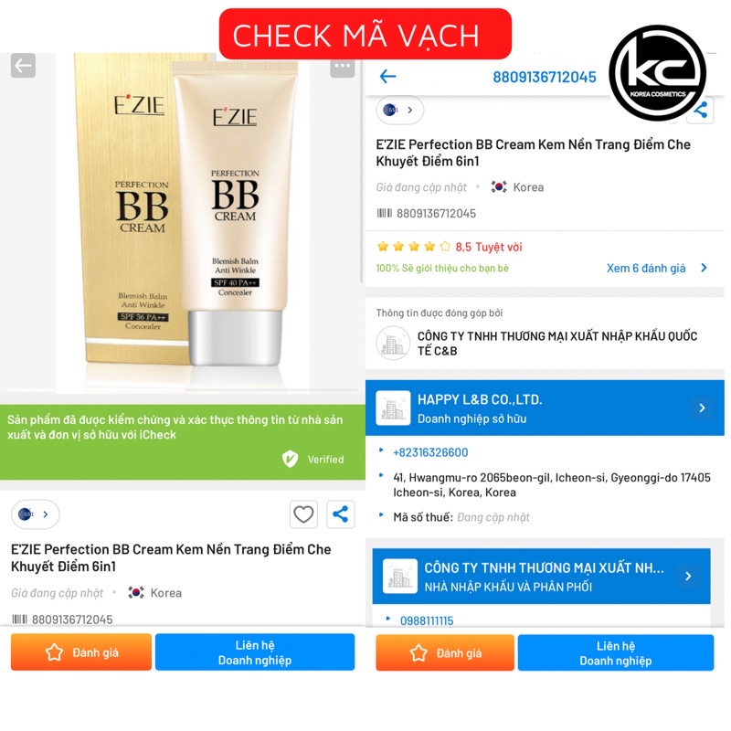 BB EZIE KEM NỀN EZIE TRANG ĐIỂM 6in1 - CAM KẾT CHÍNH HÃNG