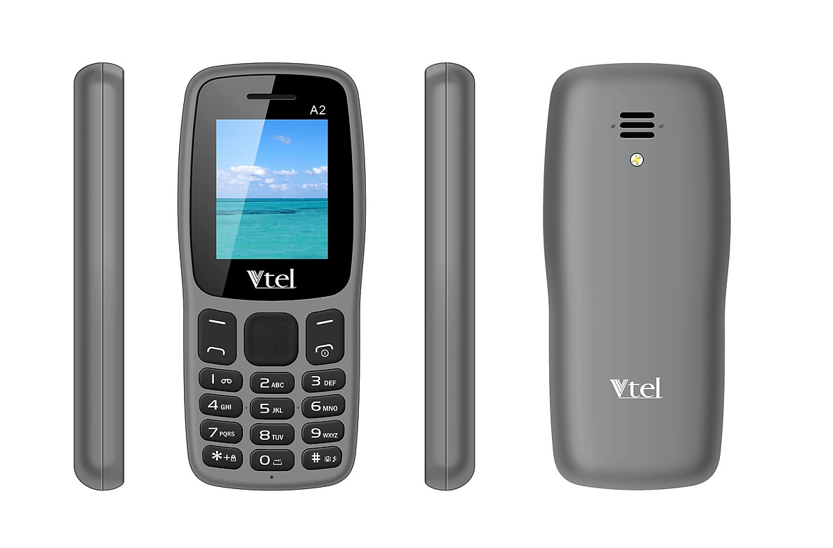 Điện thoại di động GSM Vtel A2 (Màu xám khói) – Hàng chính hãng CHINH HANG