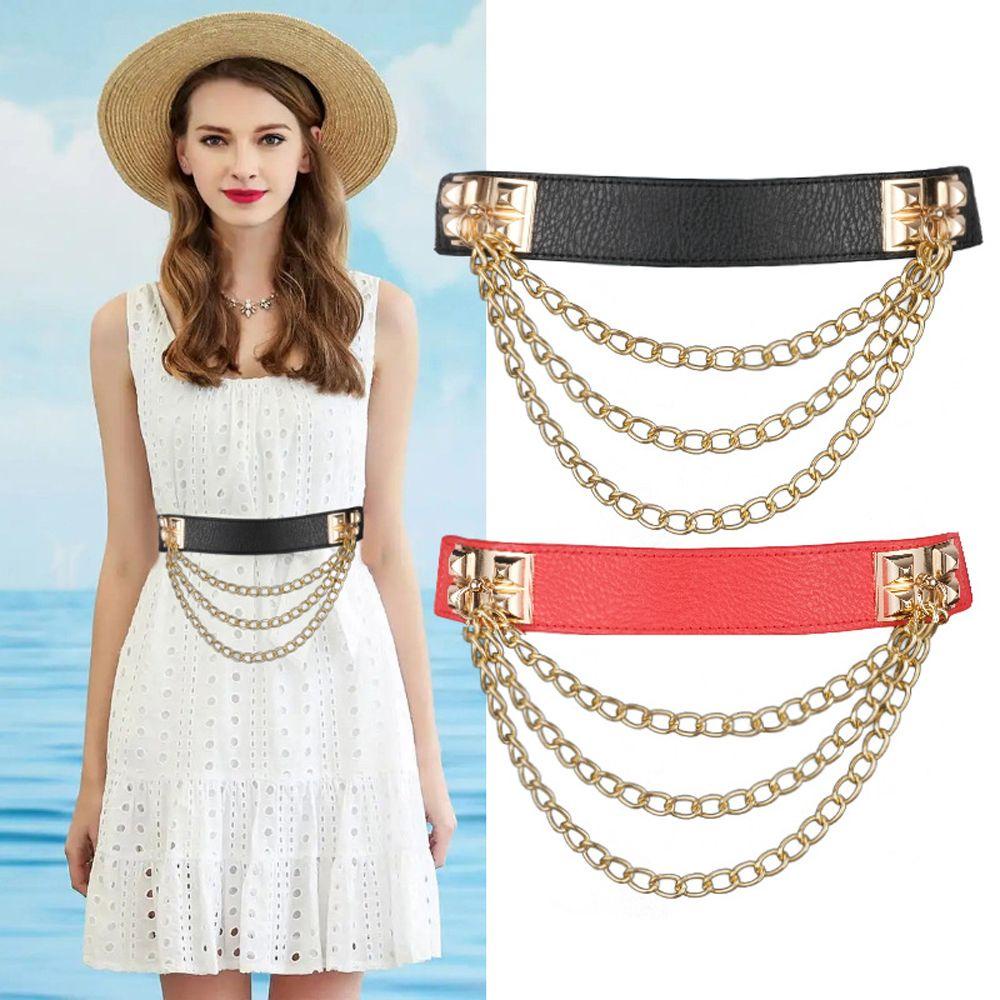 Dây Thắt Lưng Nhiều Lớp Co Giãn Phối Tua Rua Phong Cách Cổ Điển Sang Trọng Dành Cho Nữ