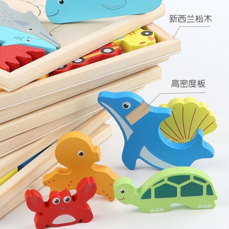 Bảng ghép hình Logic Montessori phát triển Mắt & Trí Tuệ mẫu: động vật, giao thông, rau củ quả, thực phẩm,sinh vật biển