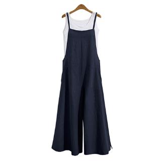 Mùa Xuân Mùa Hè Vải Lanh Rộng Quần Suspender Quần Dài Quần Áo Nữ Dáng Rộng Jumpsuit Phiên Bản Hàn Quốc Bộ Jumpsuit Thời Trang Nữ Quần Ống Rộng Suspender Quần Áo Sinh Viên Plus Size Quần Áo Nữ