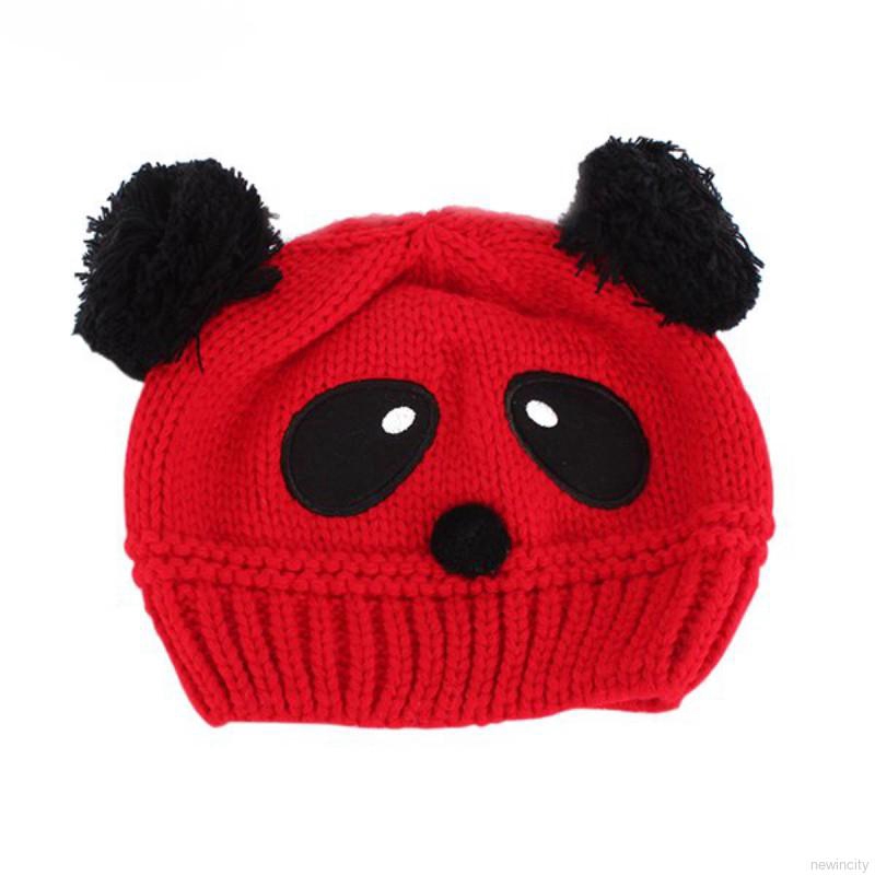 Mũ len hình gấu trúc nhiều màu xinh xắn cho bé