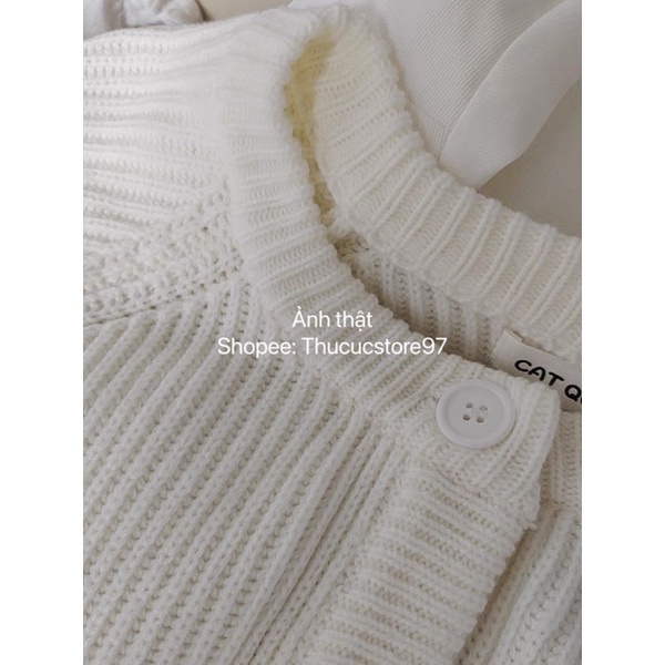 Áo Cardigan len nữ Thucucstore áo cardigan len tăm dài tay phong cách Hàn Quốc