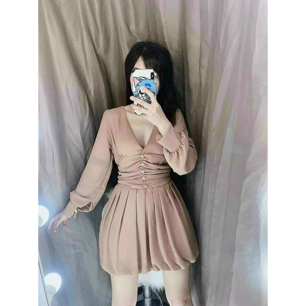 Đầm Cổ Tim Xếp Ly Bigsize 55kg Đến 100kg (L/XL/XXL)