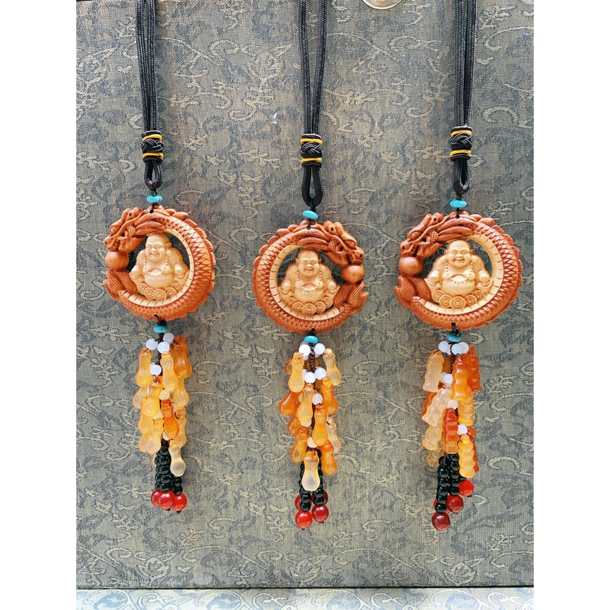 Dây Treo Xe Quan Âm Phong Thủy Gỗ Hoàng Nam - Khánh Treo Xe Cầu Bình An