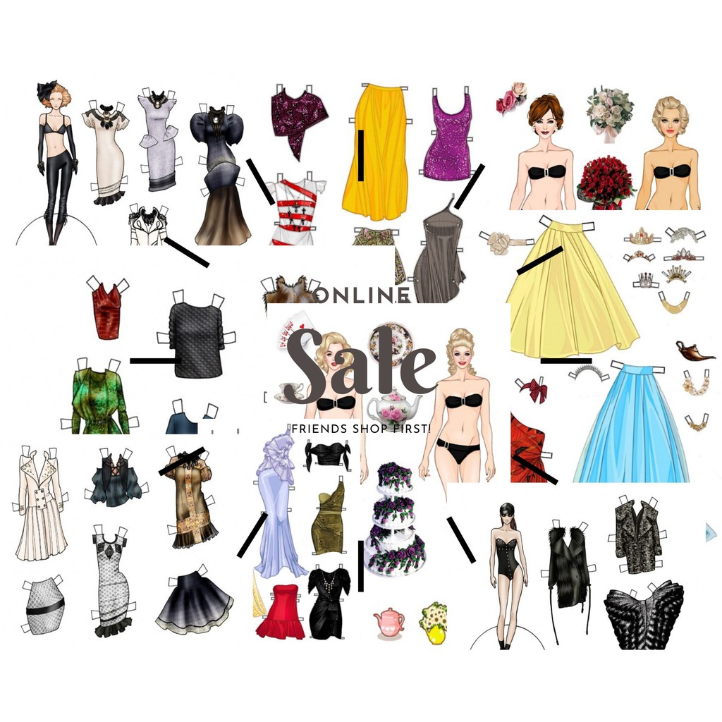 Set búp bê giấy Fashion