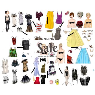 Set búp bê giấy Fashion