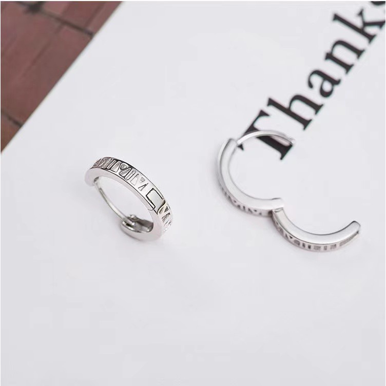 Hoa tai mạ bạc 925 thiết kế đơn giản thời trang phong cách Hàn Quốc