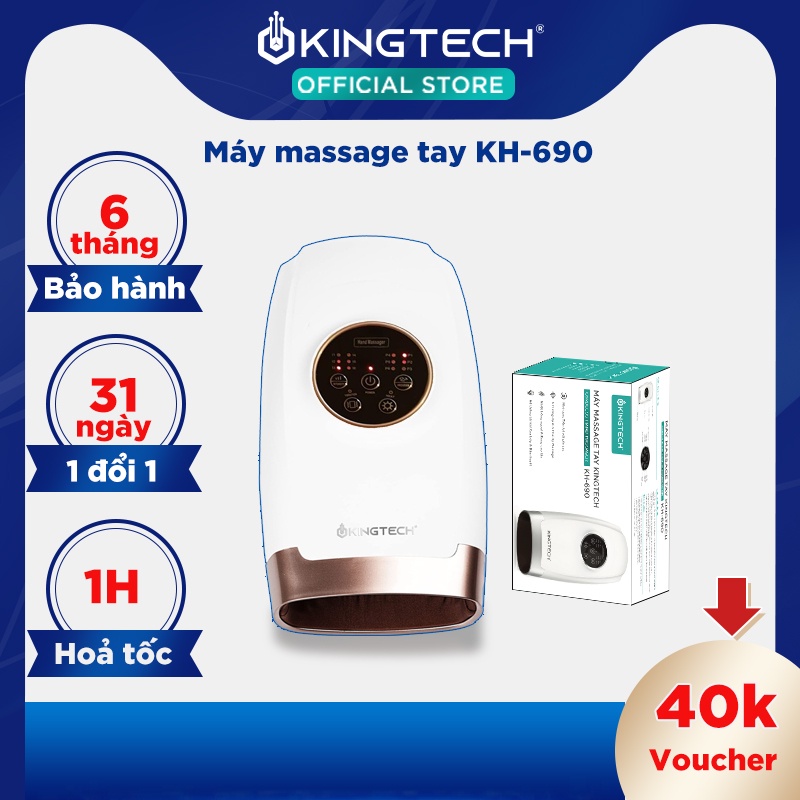 Máy Massage Tay Cao Cấp KH-690 - Mát xa Cổ, Mu, Ngón, Lòng Bàn Tay, Tích Hợp Nhiệt-Chính Hãng KINGTECH Bảo Hành 6 Tháng