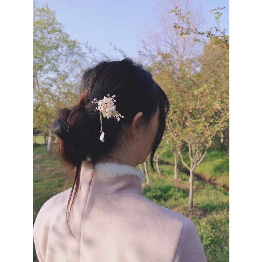 [Aishang Trang Sức Đẹp] Trâm Cài Tóc Tua Rua Phong Cách Hanfu Cổ Điển Thủ Công Hoa Lily of the Valley Series