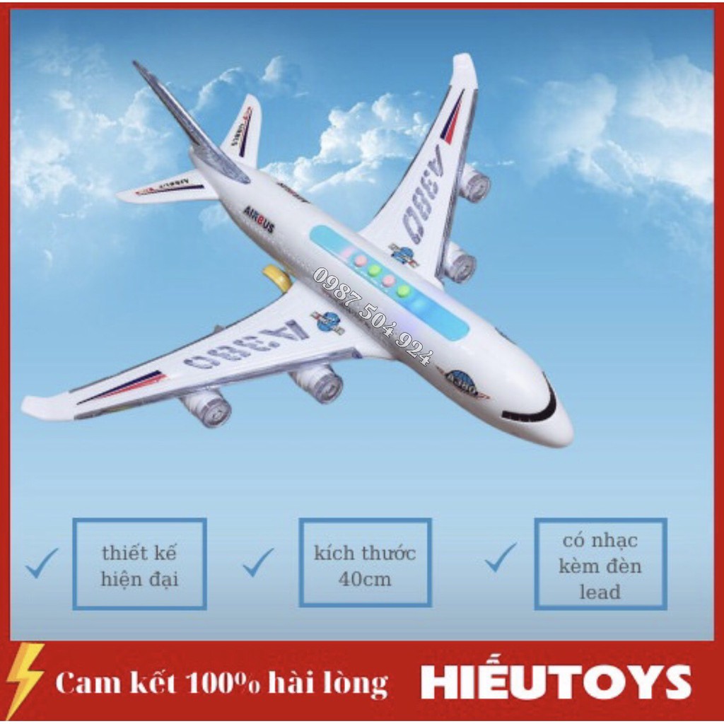 Máy Bay  A380 Đồ Chơi Cho Bé  Chạy Pin Đèn Lead Có Nhạc Hàng Cao Cấp Tặng Kèm Pin