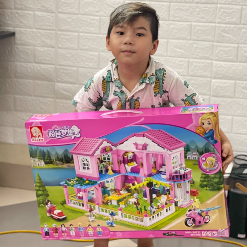 (sẵn) Đồ chơi xếp hình lắp ráp Đồ chơi lego bé gái lego friends mô hình biệt thự gia đình 896 mảnh 6 người sluban B0721