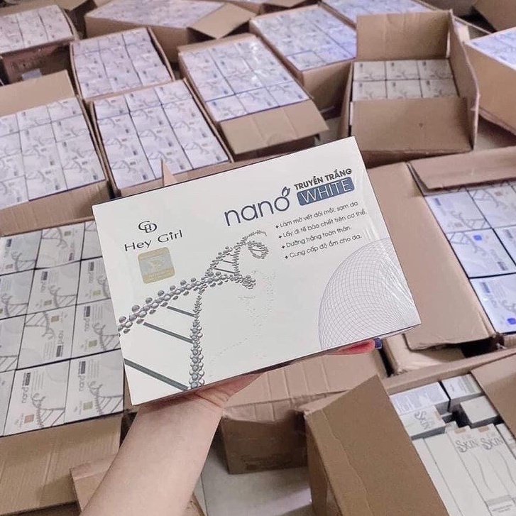 Tắm trắng da body truyền trắng NANO WHITE mờ nám tàn nhang đốm đen chống nắng dưỡng da - chính hãng