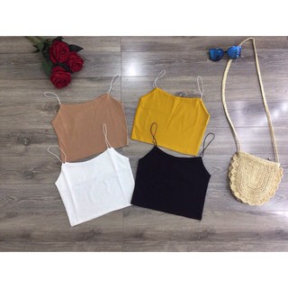 [Xả kho cắt lỗ] Áo dây trơn mảnh croptop [Ảnh Thật]