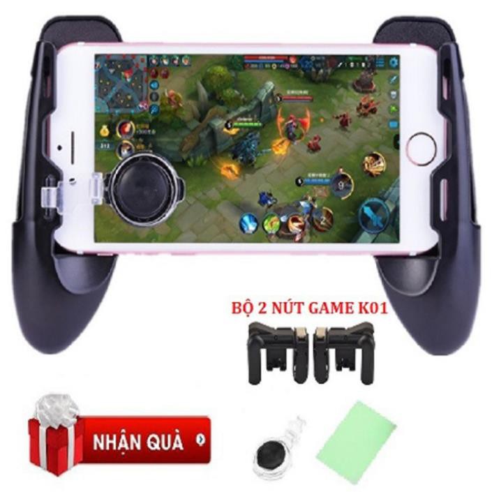 Combo Tay Cầm Chơi Game Liên Quân PUBG ROS Và Bộ 2 Nút Bấm Hỗ Trợ Chơi PUBG K01