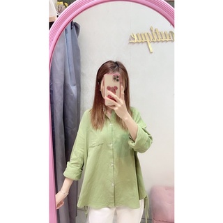 sơ mi xanh(ảnh thật shop chụp )
