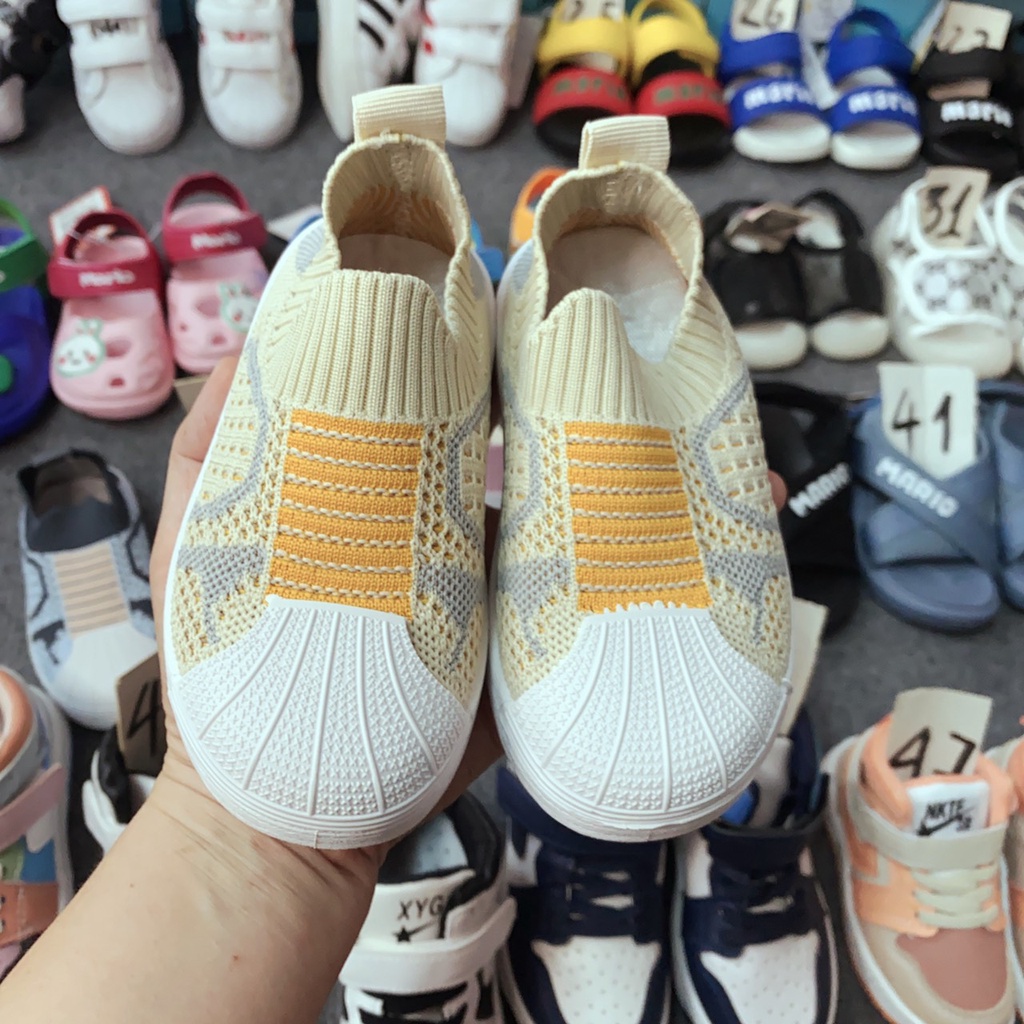 Giày Lười Cho Bé Trai Bé Gái - Giày Bún Cổ Chun Vải CanVas Thoáng Khí Size 21-32 M052