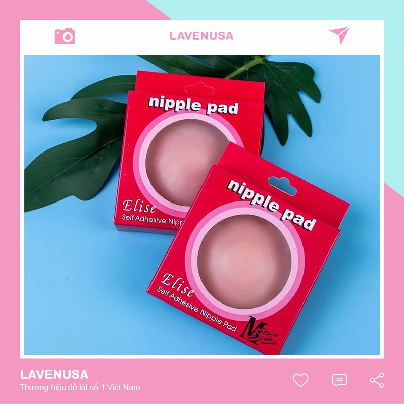 Miếng dán ngực silicon siêu dính tái sử dụng nhiều lần set 2 miếng LAVENUSA AL36