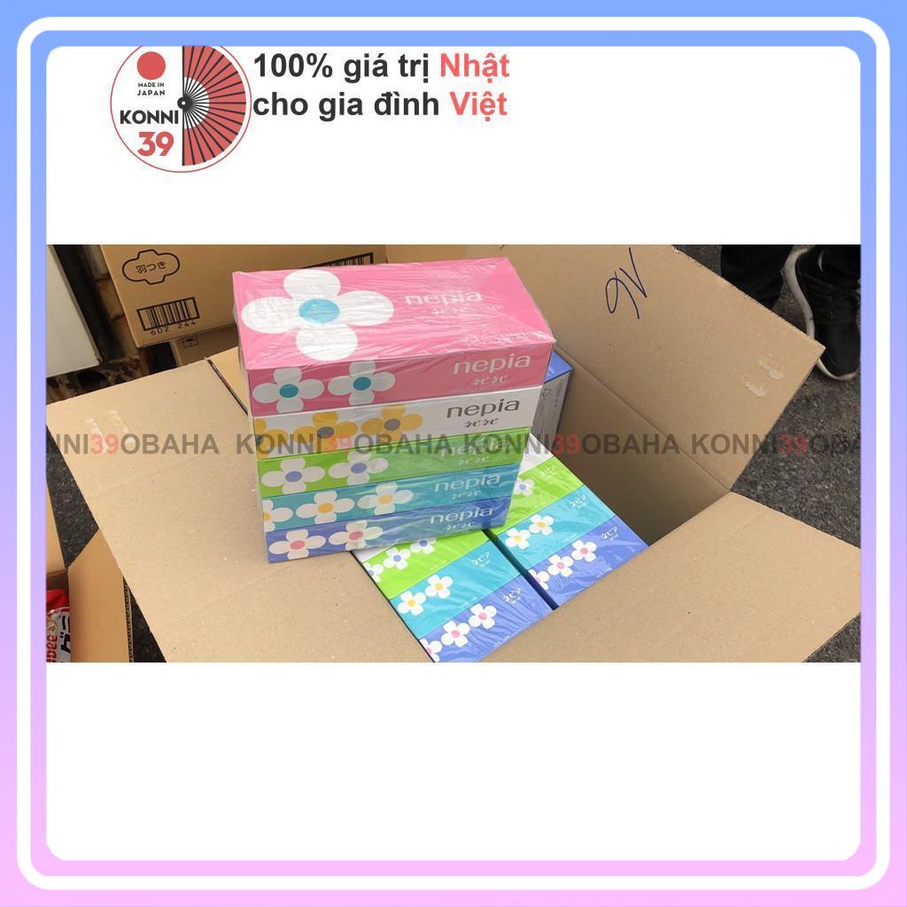 Giấy ăn khô Nepia set 5 hình hoa dai mịn, không bụi, không chứa chất độc hại,150 tờ đôi 2 lớp