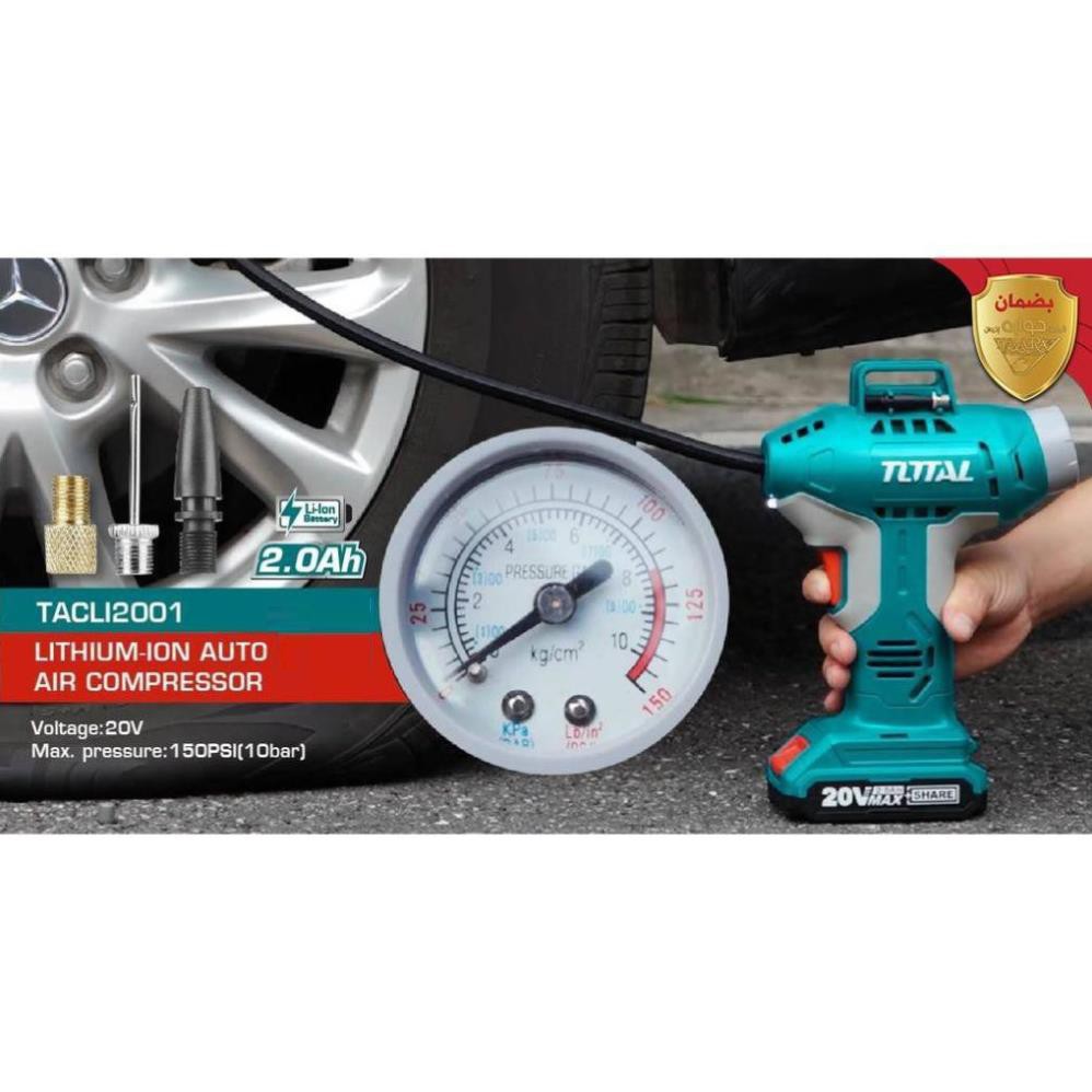 20V Máy bơm hơi tự động dùng pin Total TACLI2001