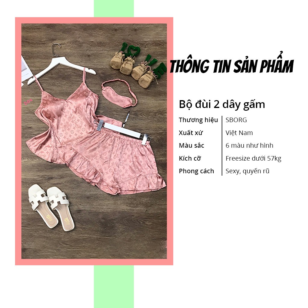 ĐĐồ Ngủ 2 dây Gợi Cảm Bộ ngủ Gấm họa  XUÂN HÈ mặc nhà freesize thoai mai de thương Quà tặng Vợ