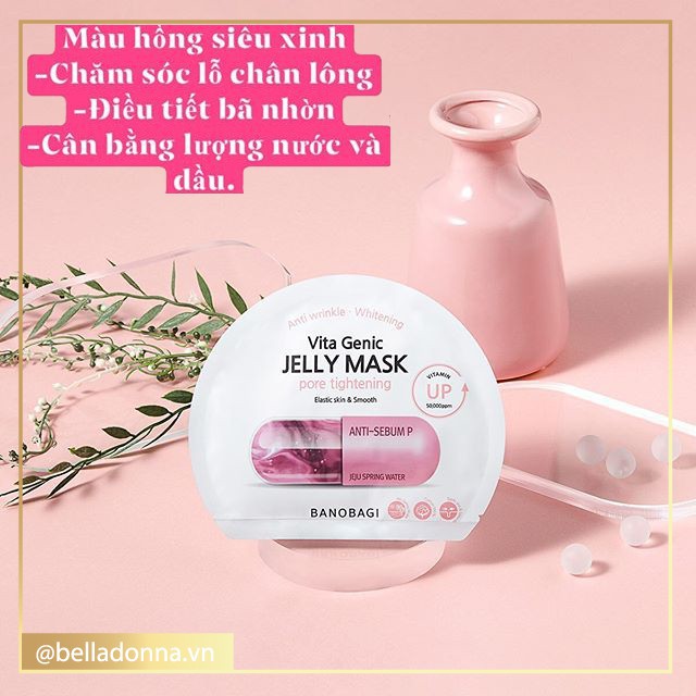 Hộp 10 Mặt Nạ Dưỡng Trắng, Se Khít Lỗ Chân Lông Banobagi Vita Genic Jelly Mask Pore Tightening 30ml x 10 Miếng