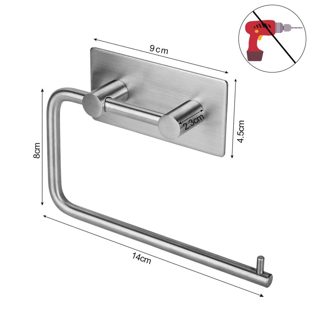 Giá treo cuộn giấy vệ sinh inox 304 dán tường Hobby home decor G1 có keo dán