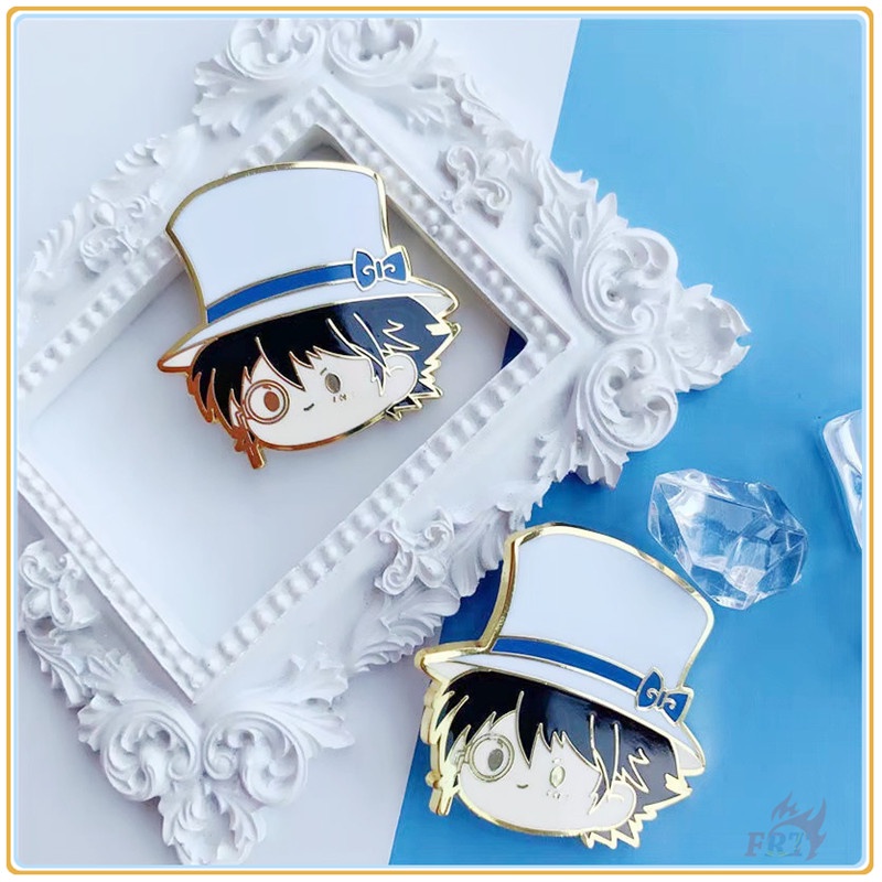 ★ Ghim Cài Áo Hình Thám Tử Conan & Kaito ★ 1 Huy Hiệu Gài Áo Tráng Men Hình Hoạt Hình Anime