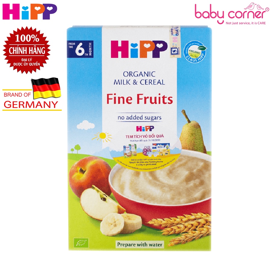 [Combo 2 Hộp] Bột Ăn Dặm Hoa Quả Tổng Hợp HiPP Organic Fine Fruit Cho Bé 250g