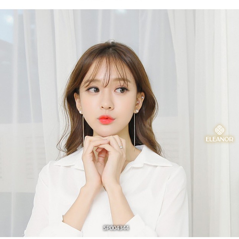 Bông tai nữ dáng dài chuôi bạc 925 Eleanor Accessories ngọc trai nhân tạo phụ kiện trang sức 4344